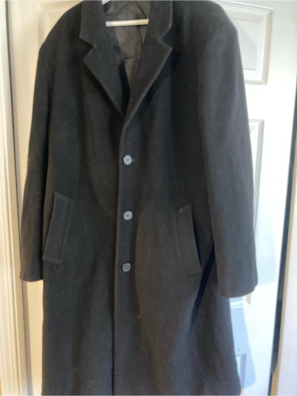 London Fog Men's Dark Gray Single-Breasted Trench Coat 100% Wool